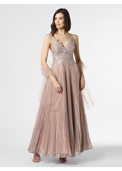 Luxuar Fashion Damska sukienka wieczorowa z etolą Kobiety Sztuczne włókno różowy jednolity ze sklepu vangraaf w kategorii Sukienki - zdjęcie 113788042