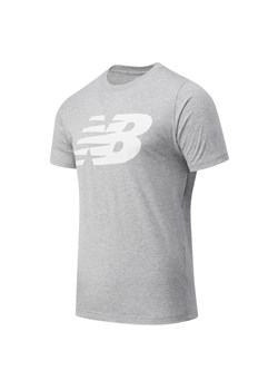 T-shirt męski New Balance z nadrukami szary w sportowym stylu 