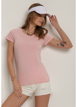 Jasnoróżowy T-shirt Ariema ze sklepu Renee odzież w kategorii Bluzki damskie - zdjęcie 113981330