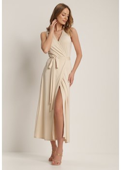 Jasnobeżowa Sukienka Crethallis ze sklepu Renee odzież w kategorii Sukienki - zdjęcie 114179430