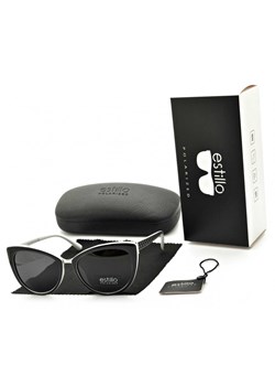 Damskie okulary przeciwsłoneczne polaryzacyjne czarno-białe EST-02 ze sklepu Stylion w kategorii Okulary przeciwsłoneczne damskie - zdjęcie 114259050