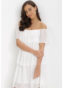 Biała Sukienka Najath ze sklepu Born2be Odzież w kategorii Sukienki - zdjęcie 114514391