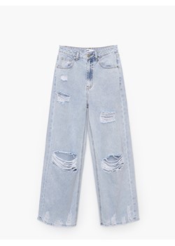 Cropp - Jeansy wide leg - niebieski ze sklepu Cropp w kategorii Jeansy damskie - zdjęcie 114569090