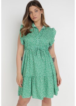 Zielona Sukienka Tharasothius ze sklepu Born2be Odzież w kategorii Sukienki - zdjęcie 114691022