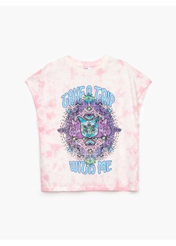 Cropp - Koszulka z efektem tie dye i nadrukiem - wielobarwny ze sklepu Cropp w kategorii Bluzki damskie - zdjęcie 114862692