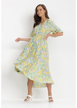 Miętowo-Żółta Sukienka Ginoraris ze sklepu Born2be Odzież w kategorii Sukienki - zdjęcie 114863882