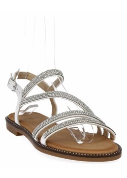Sandały damskie BELLUCCI srebrne ze skóry ekologicznej  ze sklepu PaniTorbalska w kategorii Sandały damskie - zdjęcie 114887313