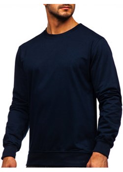 Granatowa bluza męska bez kaptura Denley B10001 ze sklepu Denley w kategorii Bluzy męskie - zdjęcie 114899911