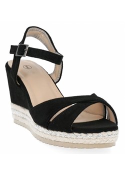 Czarne sandały damskie na koturnie firmy Lady Glory ze sklepu PaniTorbalska w kategorii Espadryle damskie - zdjęcie 114968882