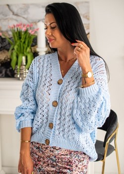 Sweter Vanessa niebieski ze sklepu Sklep Fason w kategorii Swetry damskie - zdjęcie 114979894