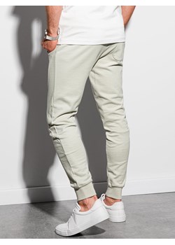 Spodnie męskie dresowe joggery - jasnozielone V1 P948 ze sklepu ombre w kategorii Spodnie męskie - zdjęcie 115212630