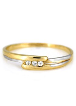 Złoty pierścionek 585 białe złoto z cyrkoniami ze sklepu LOVRIN w kategorii Pierścionki - zdjęcie 115349351