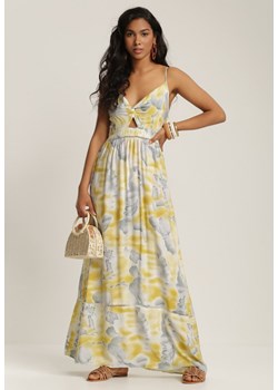 Szaro-Żółta Sukienka Thela ze sklepu Renee odzież w kategorii Sukienki - zdjęcie 115406390