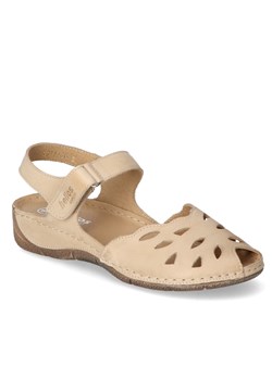 Eleganckie Beżowe Sandały Nubukowe Na Koturnie Helios 4011 J.Beż 13 ze sklepu Arturo-obuwie w kategorii Sandały damskie - zdjęcie 115415354