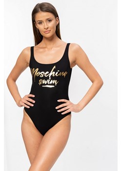 MOSCHINO SWIM - czarny strój kąpielowy ze złotym logo ze sklepu outfit.pl w kategorii Stroje kąpielowe - zdjęcie 115573294