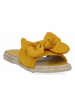 Modne klapki damskie z kokardą firmy Givana Żółte (kolory) ze sklepu PaniTorbalska w kategorii Espadryle damskie - zdjęcie 115647652