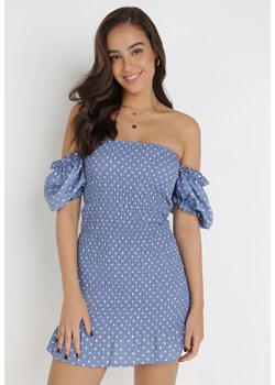 Niebieska Sukienka Sabriliphis ze sklepu Born2be Odzież w kategorii Sukienki - zdjęcie 115653551