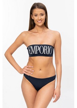 EMPORIO ARMANI SWIMWEAR - granatowe bikini z białym logo ze sklepu outfit.pl w kategorii Stroje kąpielowe - zdjęcie 115681311