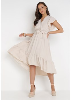 Jasnobeżowa Sukienka Ocearis ze sklepu Born2be Odzież w kategorii Sukienki - zdjęcie 115768614