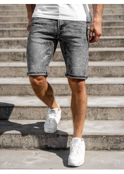 Czarne jeansowe krótkie spodenki męskie Denley KG3753 ze sklepu Denley w kategorii Spodenki męskie - zdjęcie 115794360