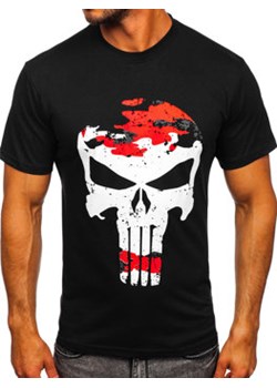 Czarno-czerwony t-shirt męski z nadrukiem Bolf 2098 ze sklepu Denley w kategorii T-shirty męskie - zdjęcie 115794393