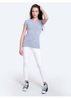 Koszulka damska gładka szara Classic 991 ze sklepu Big Star w kategorii Bluzki damskie - zdjęcie 115852660