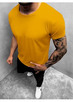 T-shirt męski bez nadruku żółty OZONEE JS/712005/68 ze sklepu ozonee.pl w kategorii T-shirty męskie - zdjęcie 116004720