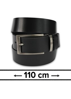 Pasek do Spodni, Czarny 110 cm, Skórzany, Elegancki, Męski, Możliwość Skrócenia -ZET PSZET0001czarny110 ze sklepu JegoSzafa.pl w kategorii Paski męskie - zdjęcie 116119692