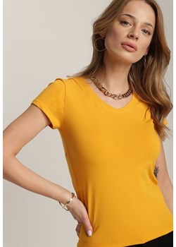 Żółty T-shirt Mirasura ze sklepu Renee odzież w kategorii Bluzki damskie - zdjęcie 116159791