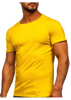T-shirt męski bez nadruku ciemnożółty Denley 2005 ze sklepu Denley w kategorii T-shirty męskie - zdjęcie 116270080