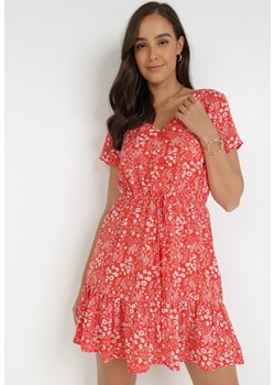 Czerwona Sukienka Maryriel ze sklepu Born2be Odzież w kategorii Sukienki - zdjęcie 116379231