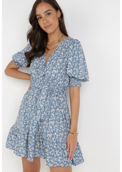 Niebieska Sukienka Salesi ze sklepu Born2be Odzież w kategorii Sukienki - zdjęcie 116636993
