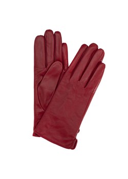 Skórzane czerwone rękawiczki damskie ze sklepu OCHNIK w kategorii Rękawiczki damskie - zdjęcie 116672854