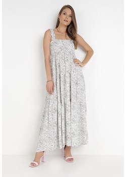 Biało-Szara Sukienka Rilyne ze sklepu Born2be Odzież w kategorii Sukienki - zdjęcie 116673992