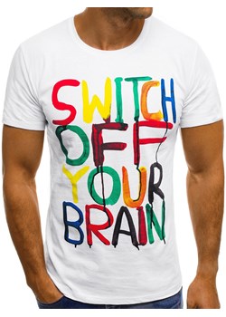 T-Shirt męski biały OZONEE O/1181 ze sklepu ozonee.pl w kategorii T-shirty męskie - zdjęcie 117327204