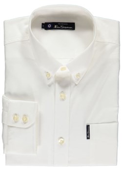 Koszula męska z kołnierzykiem button down z długim rękawem biała elegancka 