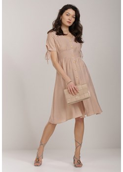 Beżowa Sukienka Prisertes ze sklepu Renee odzież w kategorii Sukienki - zdjęcie 117421090