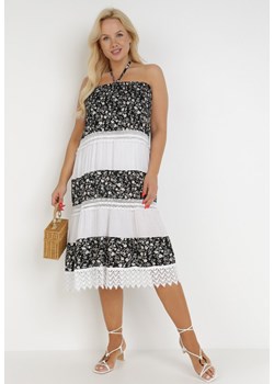 Czarno-Biała Sukienka Sabishia ze sklepu Born2be Odzież w kategorii Sukienki - zdjęcie 117424753