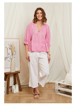 Lniana bluzka w kolorze jasnoróżowym ze sklepu Limango Polska w kategorii Bluzki damskie - zdjęcie 117488124