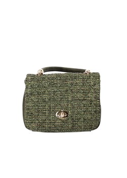 Zielona torebka z łączonych materiałów Verde ze sklepu Eye For Fashion w kategorii Listonoszki - zdjęcie 117529303