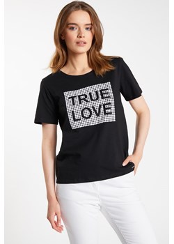 T-shirt z nadrukiem i dżetami ze sklepu MONNARI w kategorii Bluzki damskie - zdjęcie 117530174