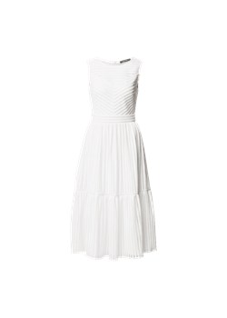 Sukienka Swing biała bez rękawów z okrągłym dekoltem 
