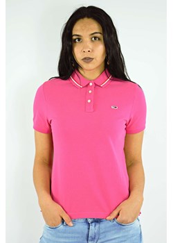 koszulka polo damska tommy jeans dw0dw05933 różowa ze sklepu Royal Shop w kategorii Bluzki damskie - zdjęcie 117542414