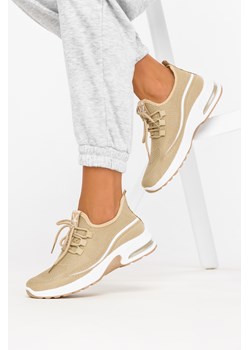 Beżowe buty sportowe sznurowane Casu 15/3/21/BE ze sklepu Casu.pl w kategorii Buty sportowe damskie - zdjęcie 117849404
