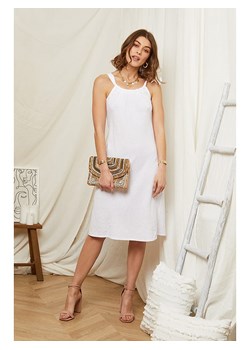 Lniana sukienka w kolorze białym ze sklepu Limango Polska w kategorii Sukienki - zdjęcie 117885484