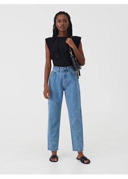 Granatowe jeansy damskie Sinsay casual 