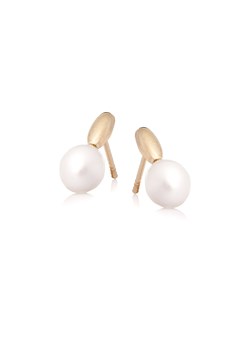 kolczyki z perłami 5,5 mm złote ze sklepu ANIA KRUK w kategorii Kolczyki - zdjęcie 118321474