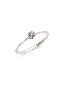 pierścionek z brylantem z białego złota ze sklepu ANIA KRUK w kategorii Pierścionki - zdjęcie 118321624