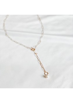 naszyjnik z perłą srebrny pozłacany ze sklepu ANIA KRUK w kategorii Naszyjniki - zdjęcie 118321794