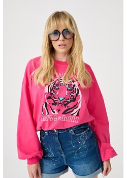 Różowa bluza damska z nadrukiem tygrysa ze sklepu MONNARI w kategorii Bluzy damskie - zdjęcie 118474273